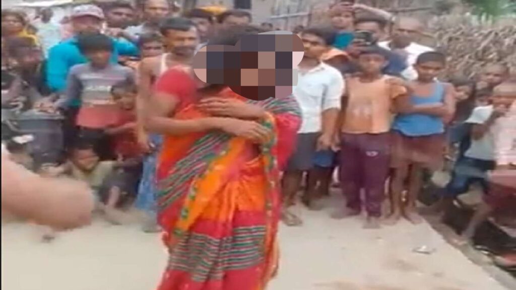 शादीशुदा महिला को भारी पड़ा प्रेमी के साथ रंगरेलियां मनाना, पति ने गांव वालों के साथ मिलकर दी सजा।